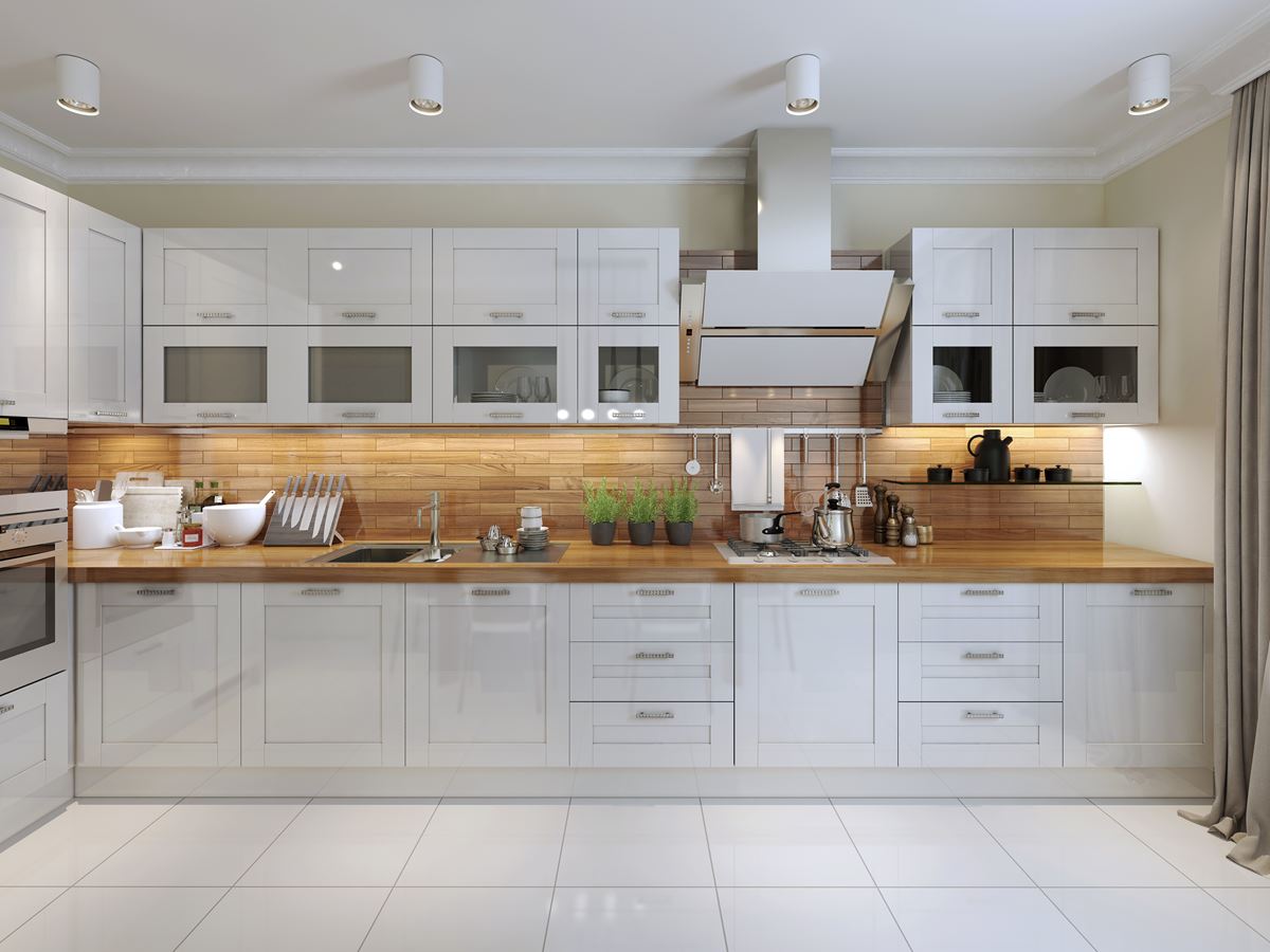 Kitchen contemporary style. 3d visualization