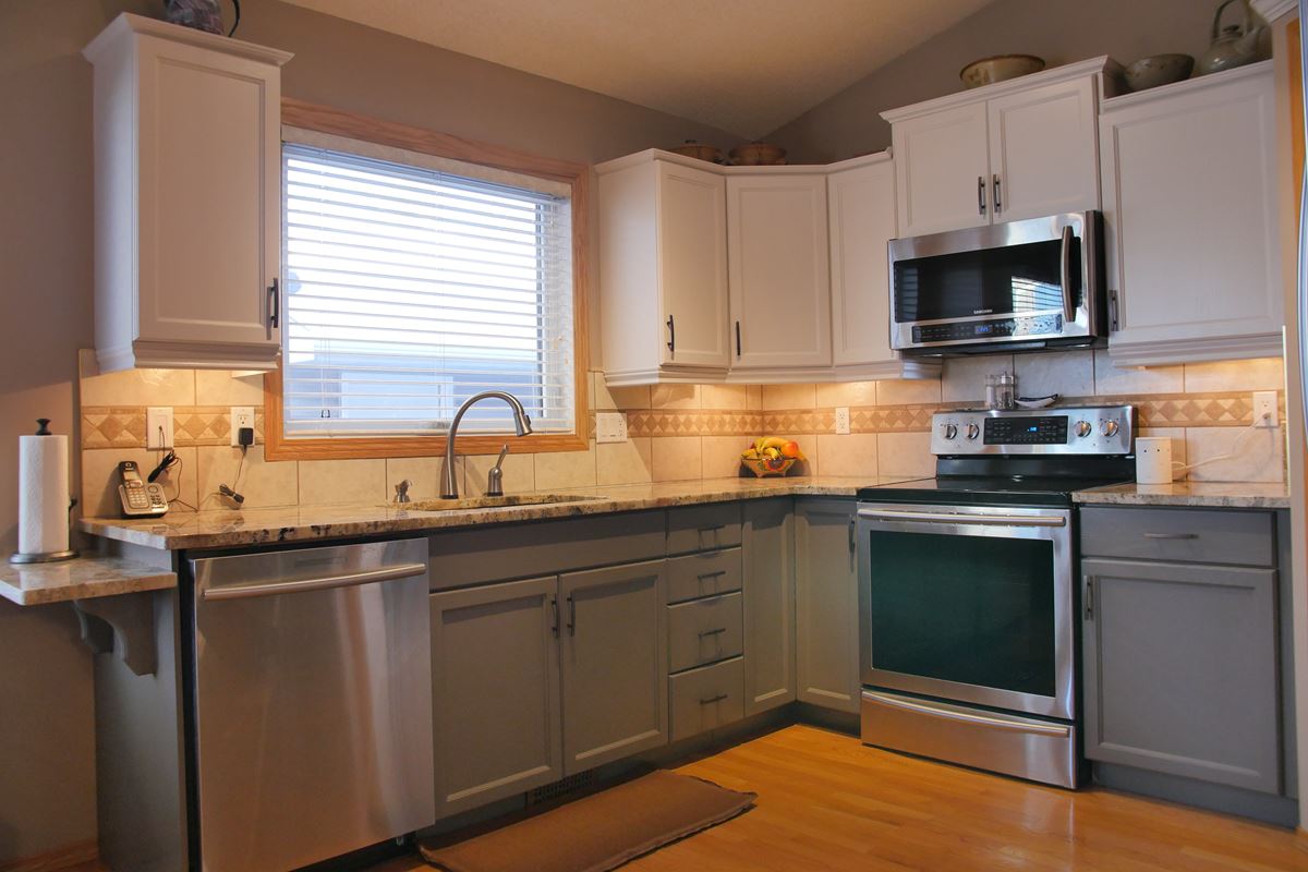 Airdrie two-tone grey painted kitchen