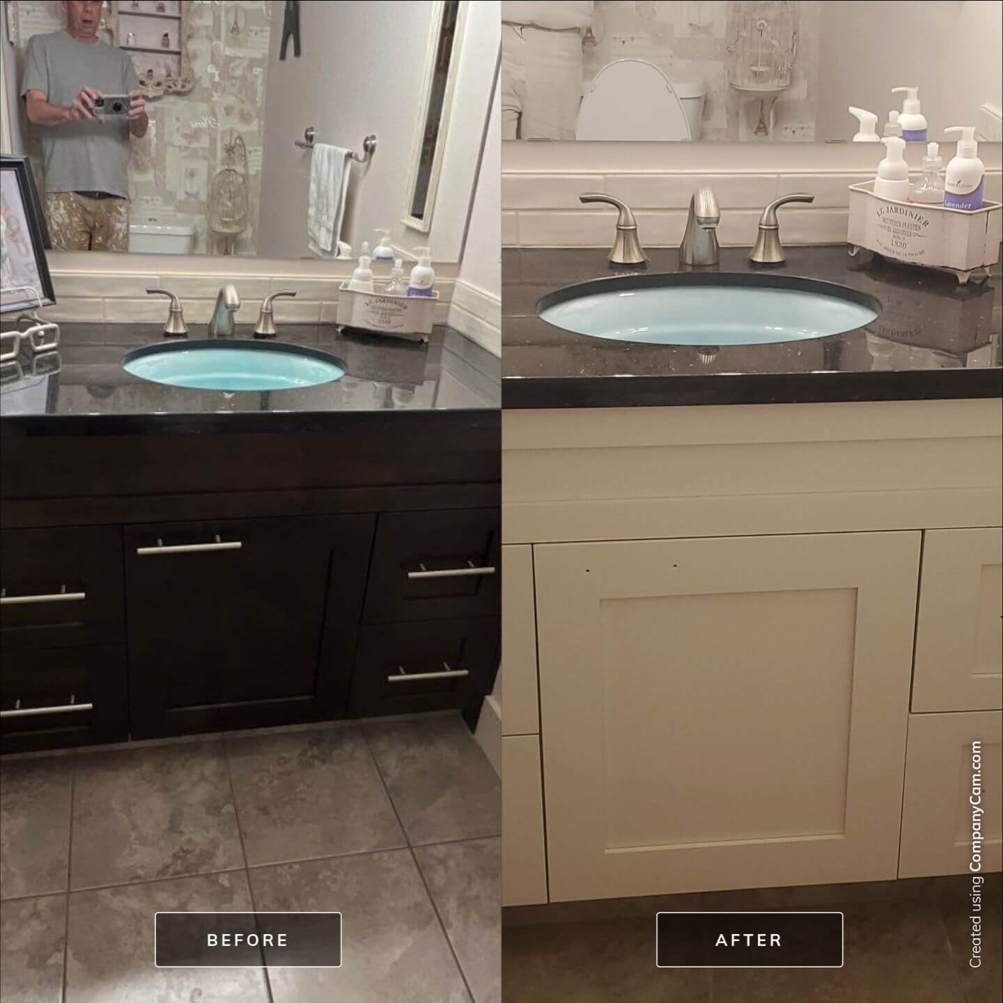 before and after painted bathroom vanity cabinets chapala pointe