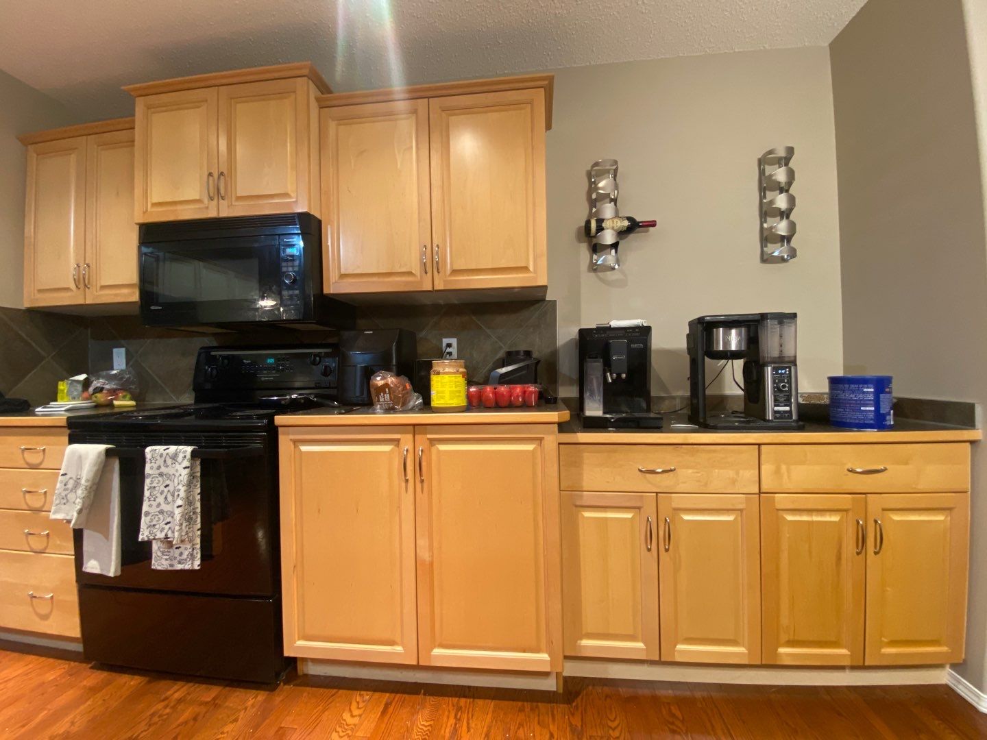 Maple Cabinets Painted White and Grey before 5