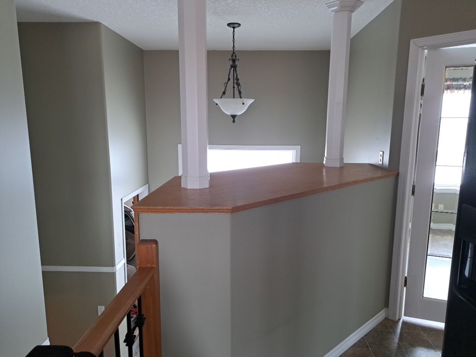 Orange Oak Cabinets Painted Two Tone before 4