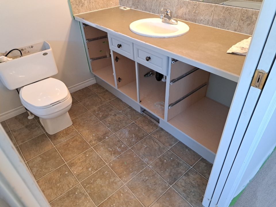 Orange Oak Cabinets Painted Two Tone after 22