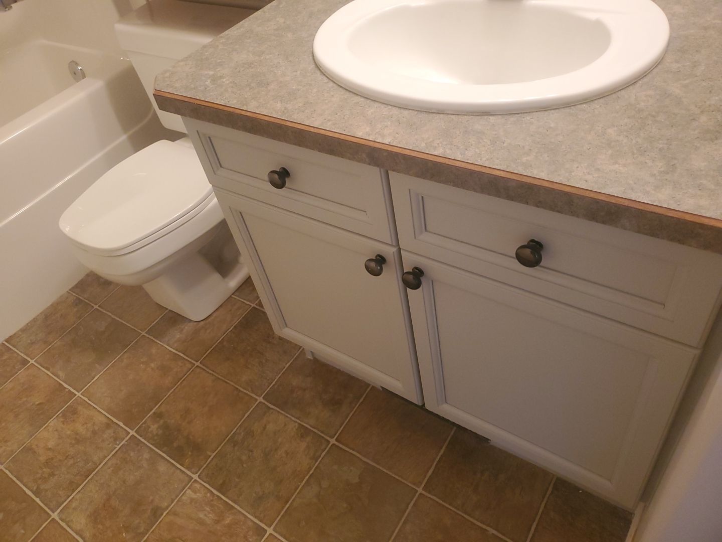 Orange Oak Cabinets Painted Two Tone after 15