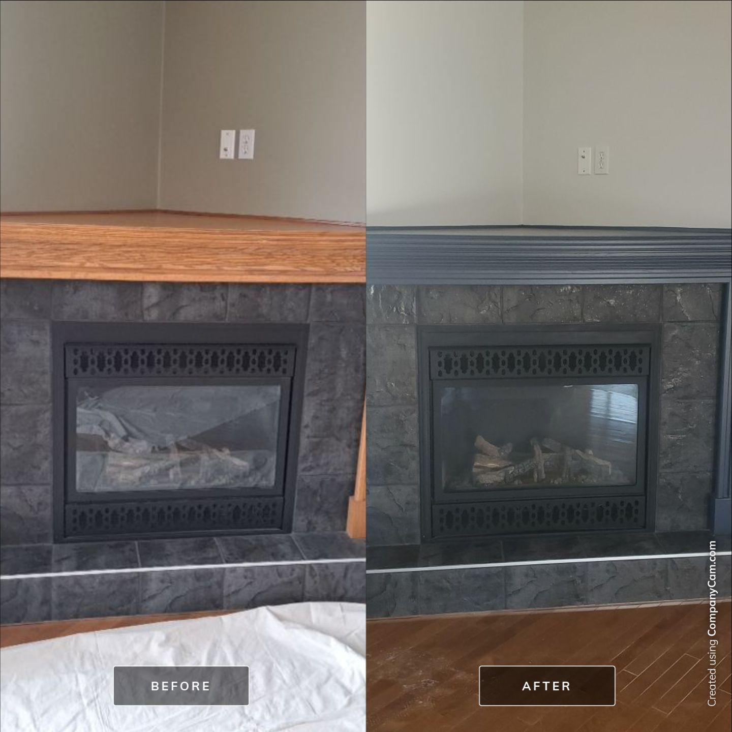 Orange Oak Cabinets Painted Two Tone after 13