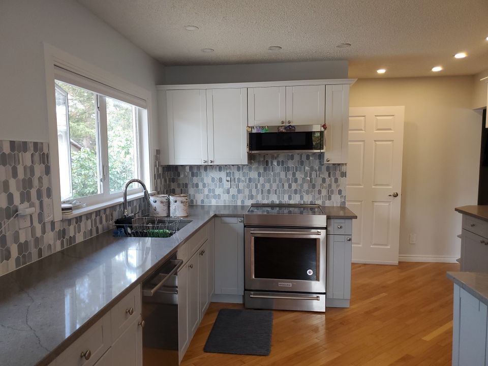 Brown Cabinetry Painted Two Tone after 1